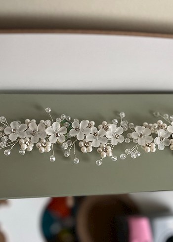Beyaz Boncuklu Vintage Saç Aksesuarı - Görsel 2