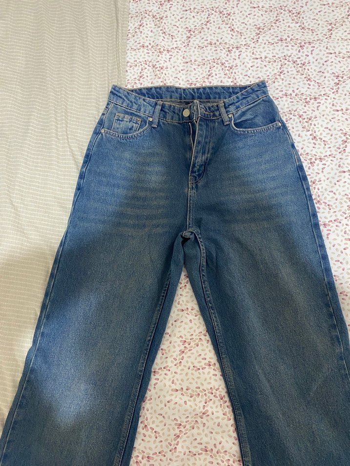 Koyu Mavi Vintage Kot Pantolon - Görsel 2