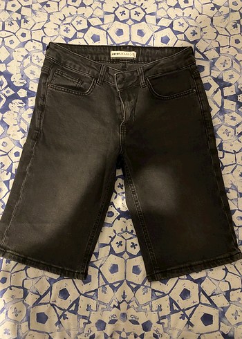 Koton Koyu Gri Denim Bermuda Sort