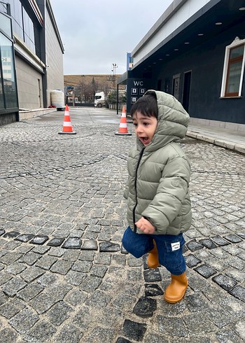 Yeşil Erkek Çocuk Şişme Mont - Görsel 4