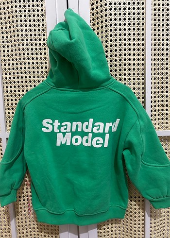 Erkek Çocuk Kapüşonlu Yeşil Sweatshirt - Görsel 2