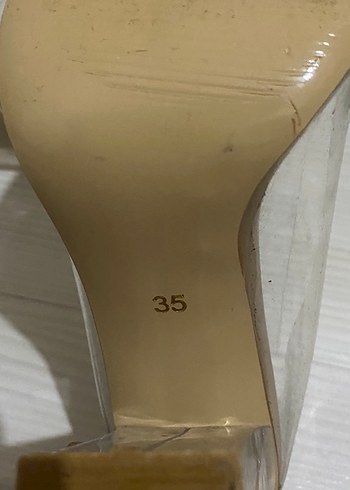 Bej Şeffaf Cam Topuklu Abiye Ayakkabı - Görsel 4