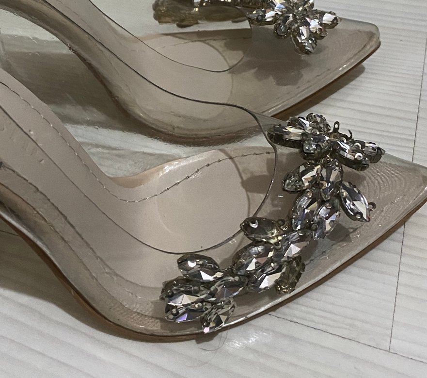 Bej Şeffaf Cam Topuklu Abiye Ayakkabı - Görsel 2