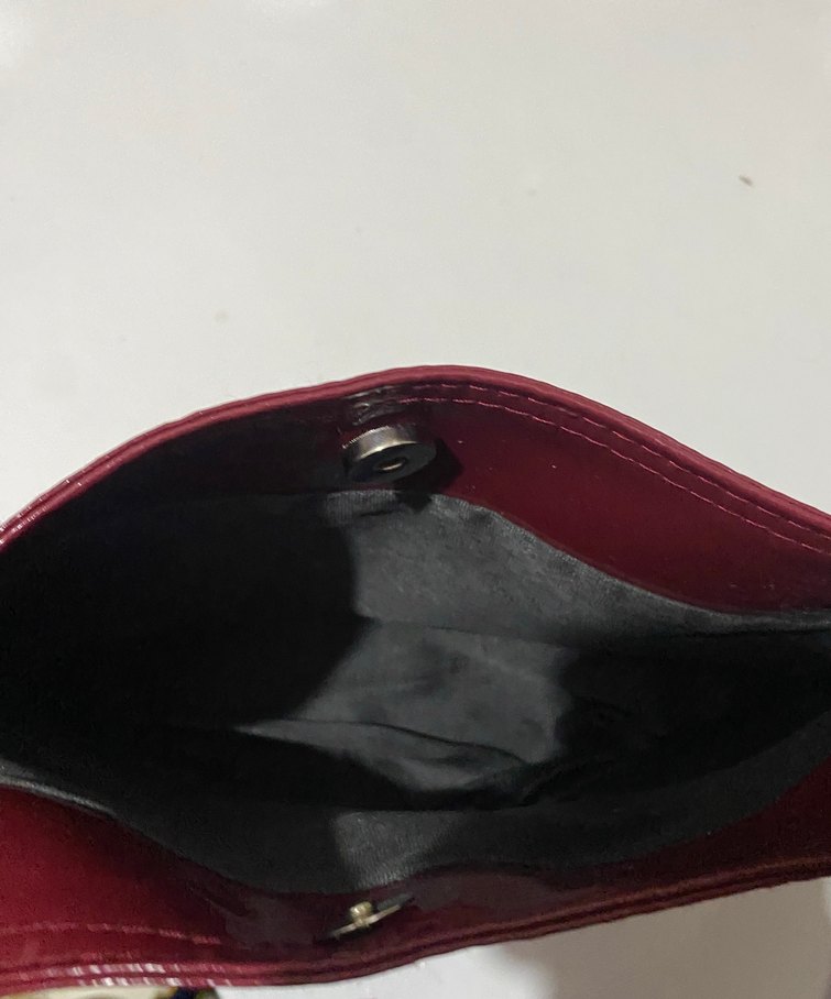 Bordo Parlak Deri Kadın Çanta - Görsel 3