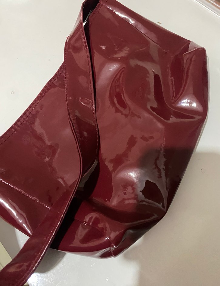 Bordo Parlak Deri Kadın Çanta - Görsel 2