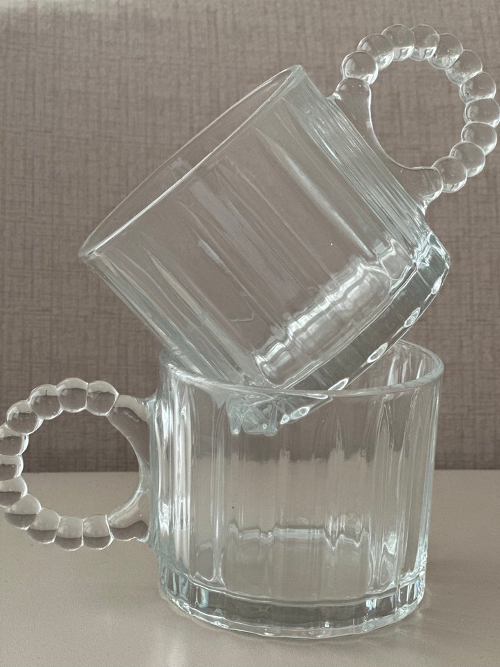 Şeffaf Kulplu Cam Kupa - Görsel 2