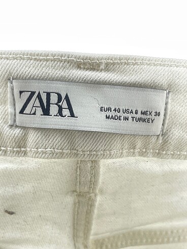 40 Beden beyaz Renk Zara Jean / Kot %70 İndirimli.