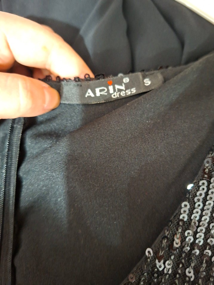 Siyah Payetli Abiye Elbise - Görsel 2