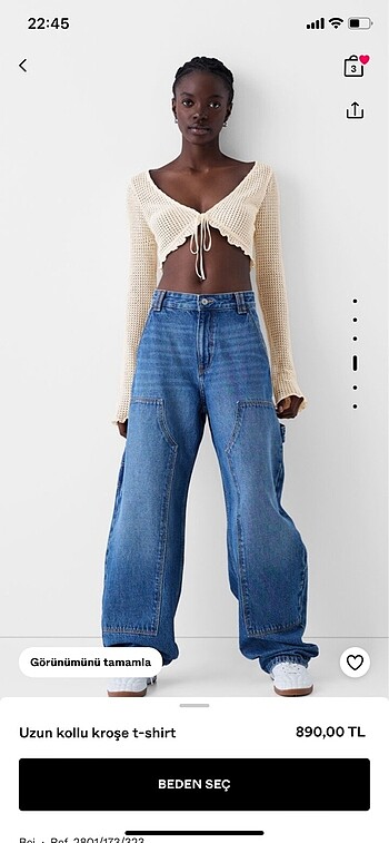 s Beden beyaz Renk BERSHKA marka