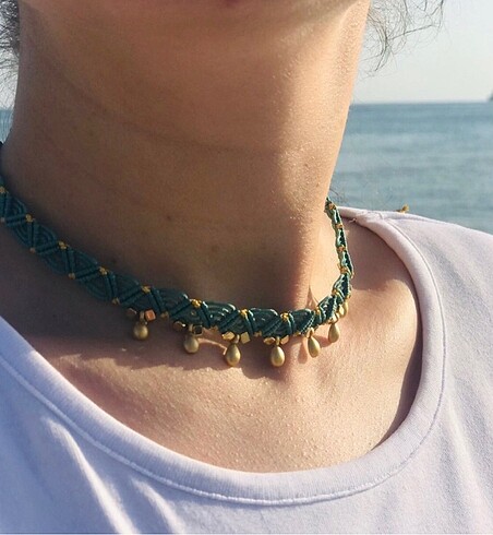 Tasarımcı Makrome Choker Kolye