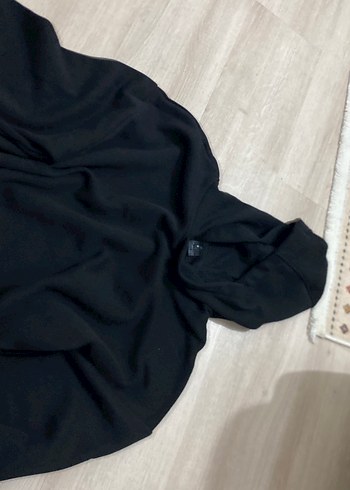 Kadın Siyah Kapüşonlu Basic Sweatshirt - Görsel 4