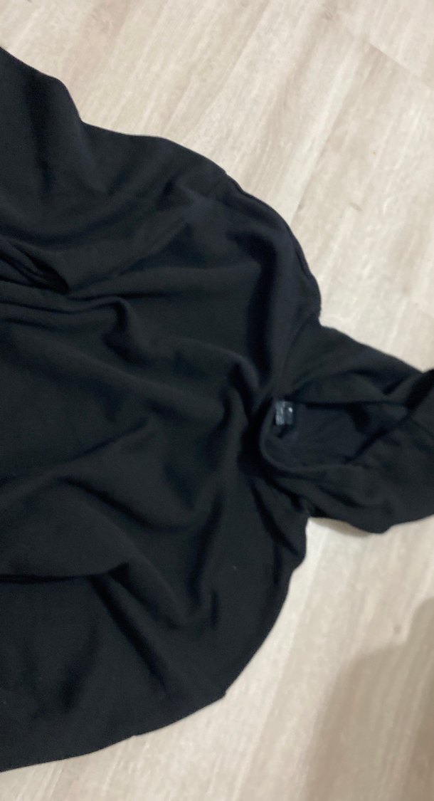 Kadın Siyah Kapüşonlu Basic Sweatshirt - Görsel 3