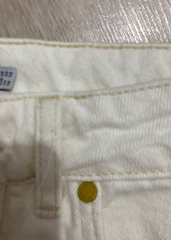 Beyaz Kadın Regular Fit Midi Kot Pantolon - Görsel 3