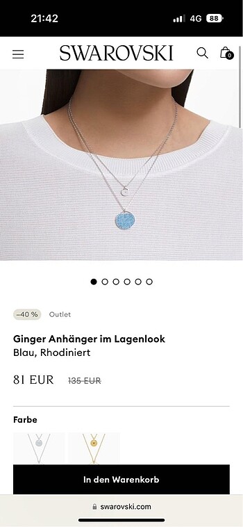 Beden Swarovski Kolye