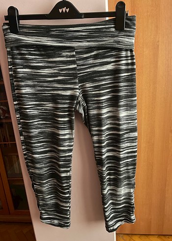 l Beden Gri siyah Zebra Desenli kapri-midi boy spor Tayt