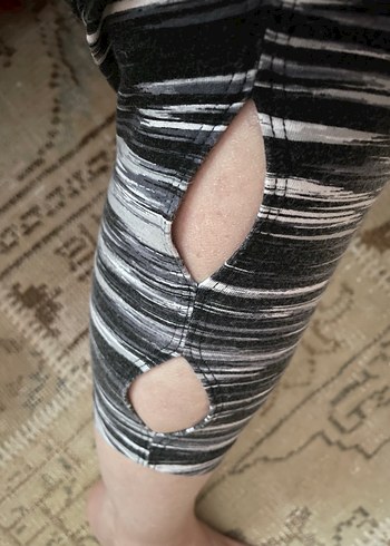 Aeropostale Gri siyah Zebra Desenli kapri-midi boy spor Tayt