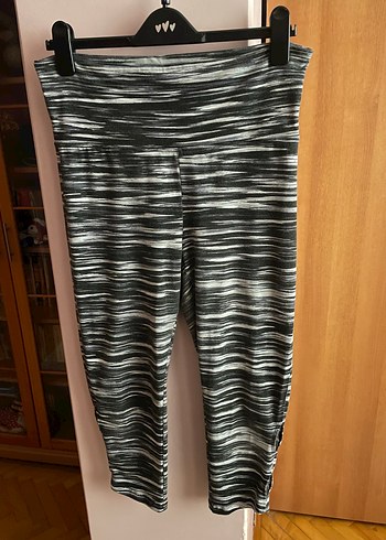Gri siyah Zebra Desenli kapri-midi boy spor Tayt