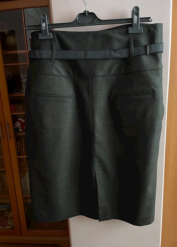 Mango kahverengi midi Kalem Etek Kemerli - Görsel 3