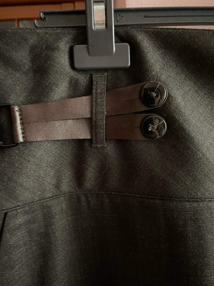 Mango kahverengi midi Kalem Etek Kemerli - Görsel 4