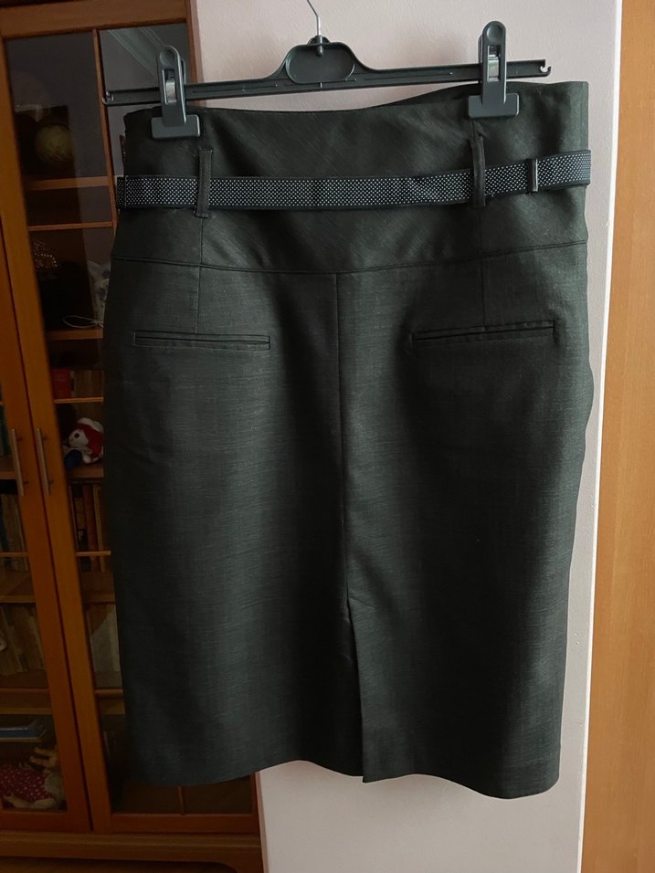 Mango kahverengi midi Kalem Etek Kemerli - Görsel 3