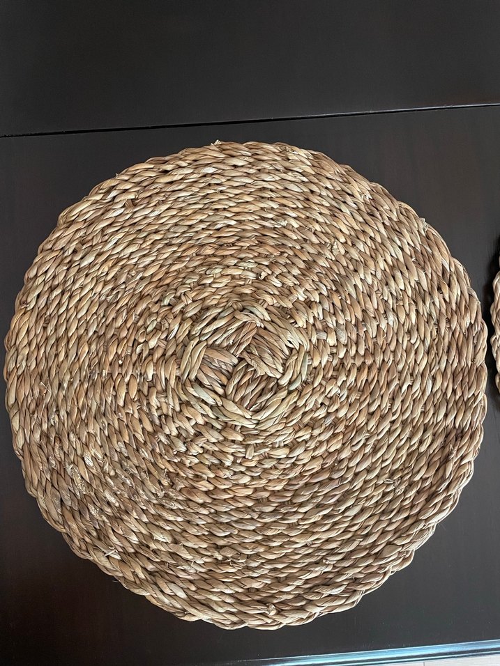 2li Bohem Tarzı Yuvarlak Hasır Amerikan Servis - Görsel 2