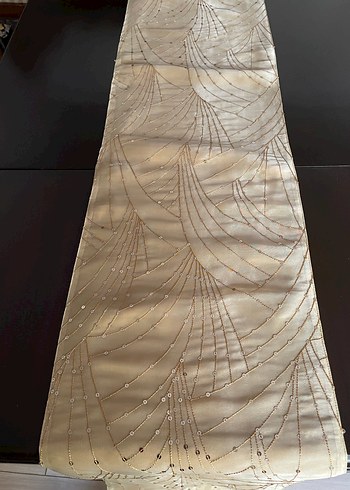 Gold renkte pul İşlemeli Bohem Masa Örtüsü - Görsel 2