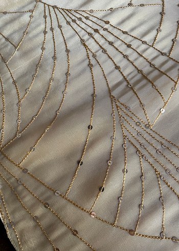 Gold renkte pul İşlemeli Bohem Masa Örtüsü - Görsel 3