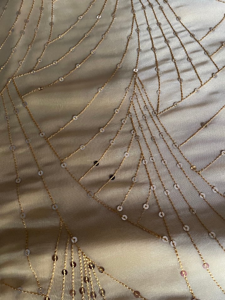 Gold renkte pul İşlemeli Bohem Masa Örtüsü - Görsel 4