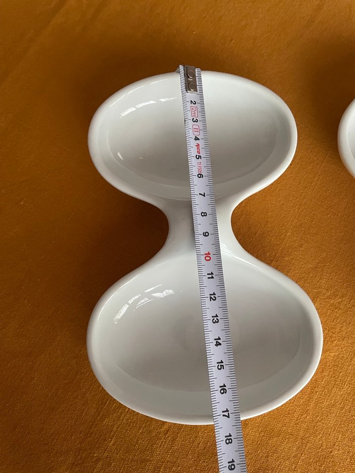 Beyaz Çift Bölmeli Seramik Tabak - Görsel 3