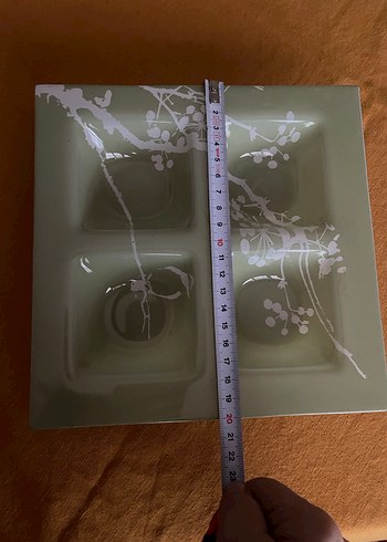 Dört Bölmeli Desenli meze/sunum Tabağı - Görsel 2