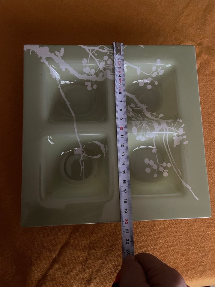 Dört Bölmeli Desenli meze/sunum Tabağı - Görsel 2