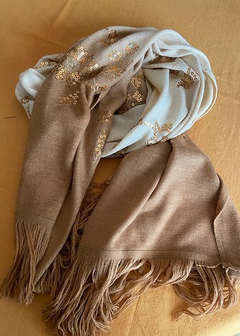 Kadın Bohem Tarzı hardal triko Şal - Görsel 2