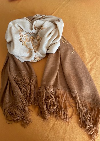 Kadın Bohem Tarzı hardal triko Şal - Görsel 3