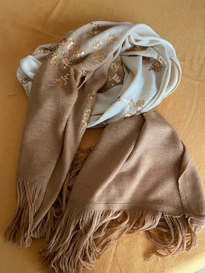 Kadın Bohem Tarzı hardal triko Şal - Görsel 2