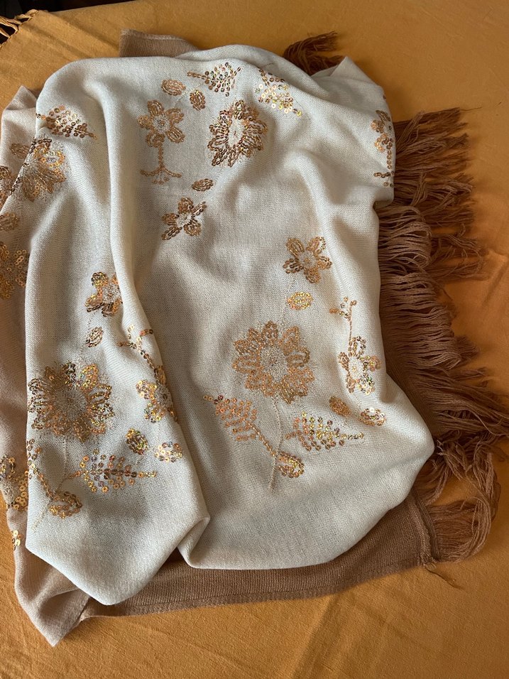 Kadın Bohem Tarzı hardal triko Şal - Görsel 4