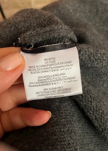 Antrasit yün panço - Görsel 6