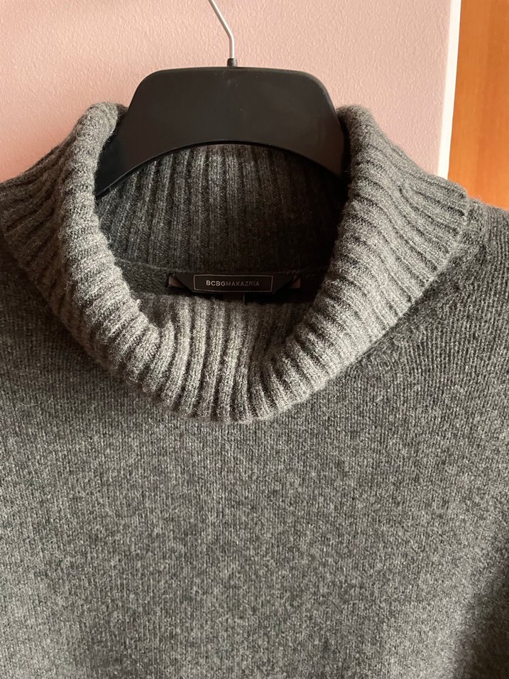 Antrasit yün panço - Görsel 3