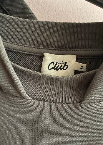 Gri Kapüşonlu Rahat Kesim Crop Sweatshirt - Görsel 2