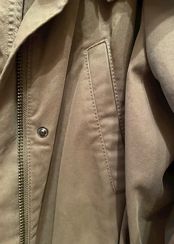 Haki yeşil Oversize uzun parka/kaban - Görsel 7