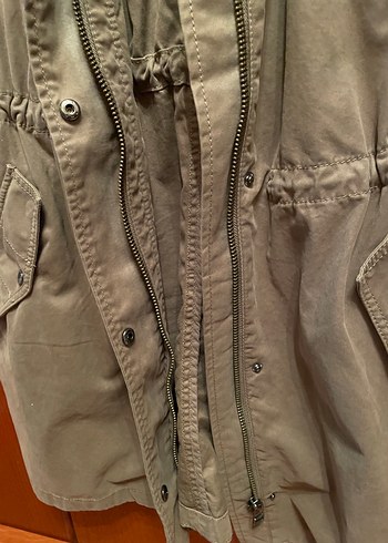 Haki yeşil Oversize uzun parka/kaban - Görsel 5