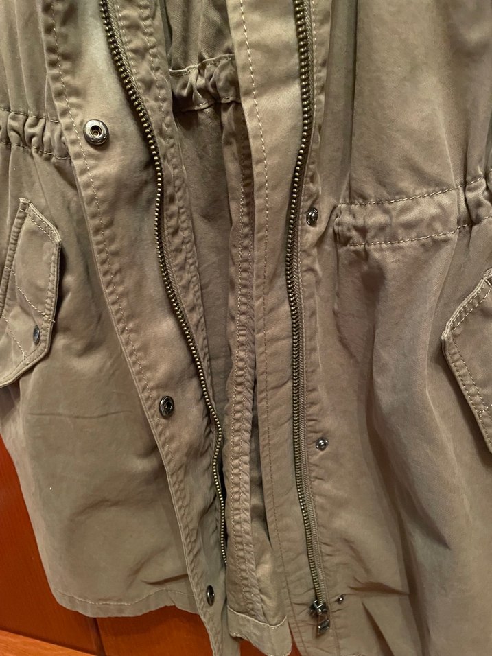 Haki yeşil Oversize uzun parka/kaban - Görsel 5