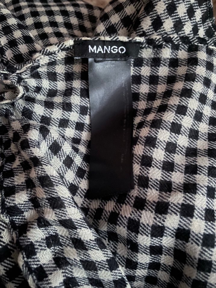 Mango, siyah beyaz kareli Kadın Şal - Görsel 3