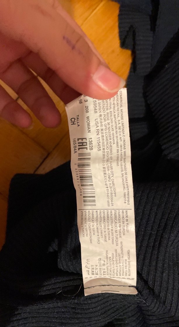 Lacivert omzu açık fırfırlı mango kazak - Görsel 4