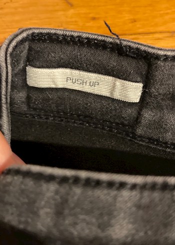 Gri Düğmeli Kadın Denim Pantolon - Görsel 3