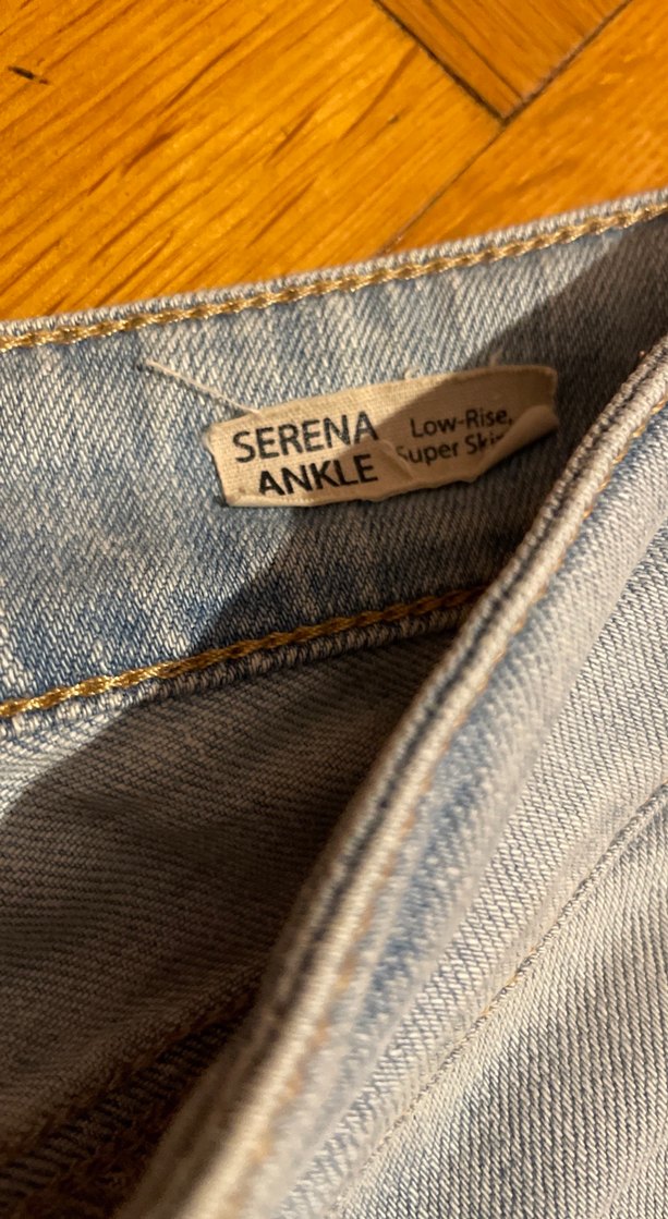 Bej Nakışlı Fermuarlı Kadın Denim Pantolon - Görsel 4