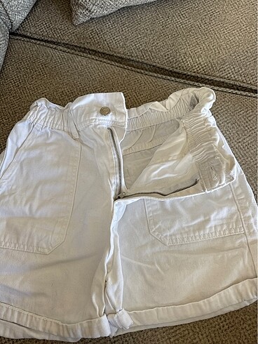 Beyaz kot şort - Görsel 2