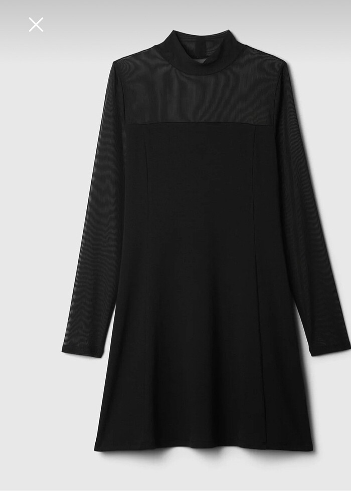 Kolları Transparan siyah elbise - Görsel 2