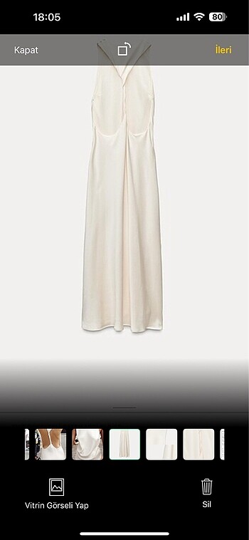 Zara ekru elbise - Görsel 5