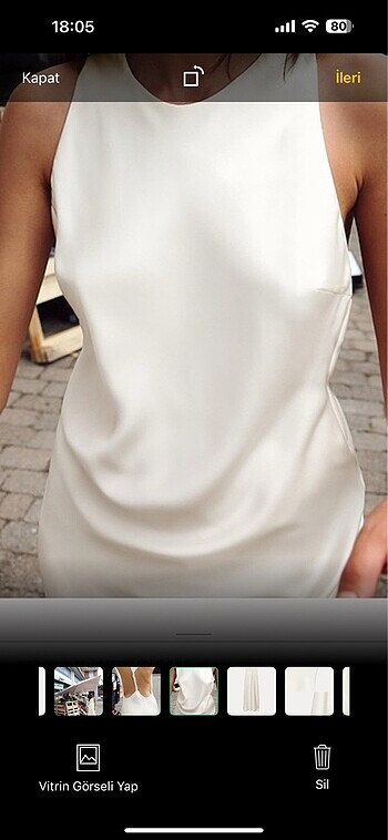 Zara ekru elbise - Görsel 3