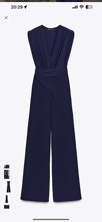 Zara Vatkalı drapeli uzun tulum - Görsel 4